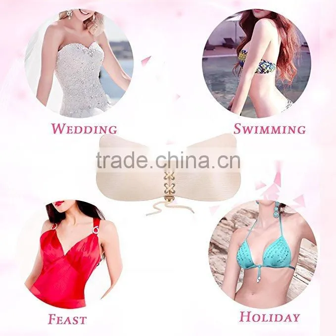 Strapless Self Adhesive Silicone Invisible Push-up Bras for Women