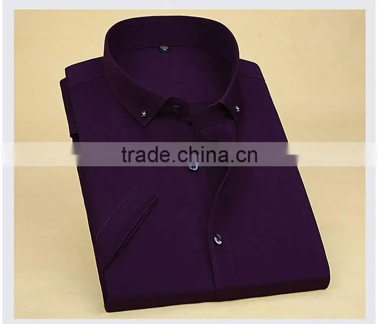 Black and white striped short-sleeve shirt cotton business and leisure travelers no-iron cultivate one's morality men's button-d