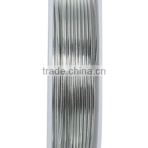 Copper Beading Wire Thread Cord Round Silver Tone 1mm Dia. , 2 Rolls