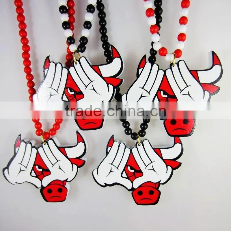 Latest designer bull beads necklace long chain necklace