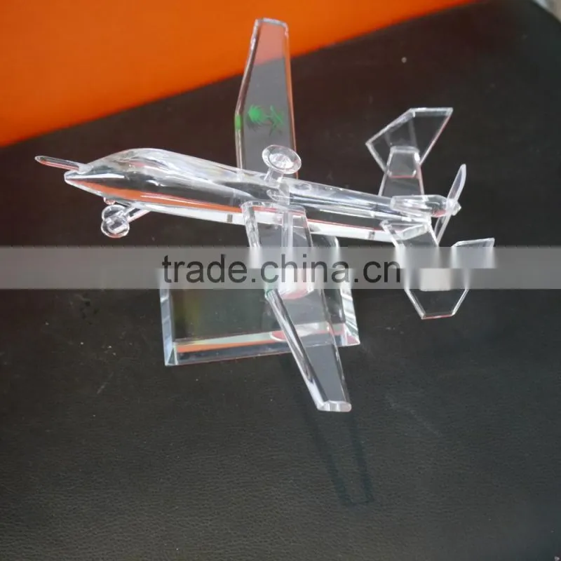 Noble Customized Made Crystal Airplane model With Logo and Text Engraved Free