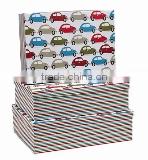 Kid Print Gift Boxes - Cars - 3 Large Rect (Foil)