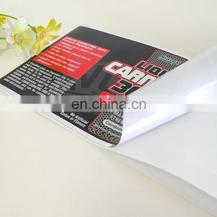 Customized liquid label adhesive energy drink waterproof sticker with full color printing