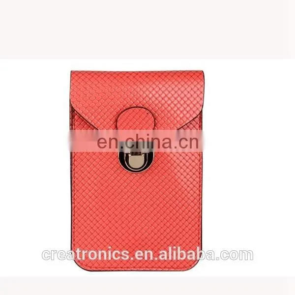 CR Korean designer developed styling wholesale pink color lady phone pocket waterproof antifouling coin card holder