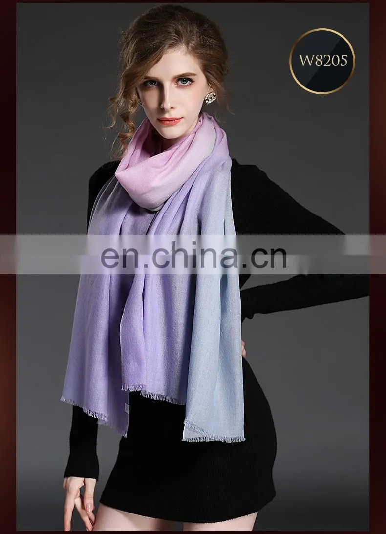 Winter scarf 100% wool gradient lady scarf wholesale scarf purple