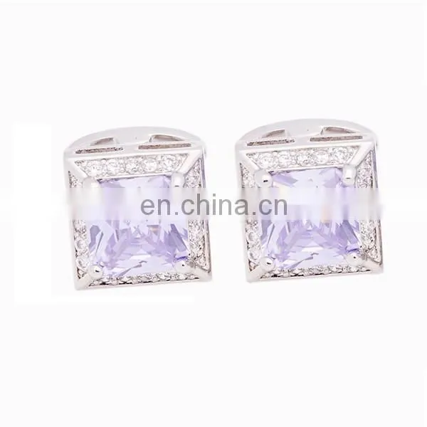 black nickel brass crystal cufflinks