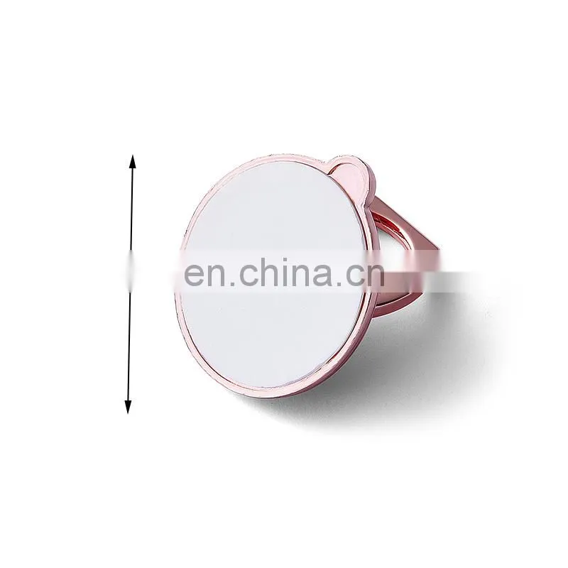 Custom crystal red round metal mobile phone ring holders wholesale