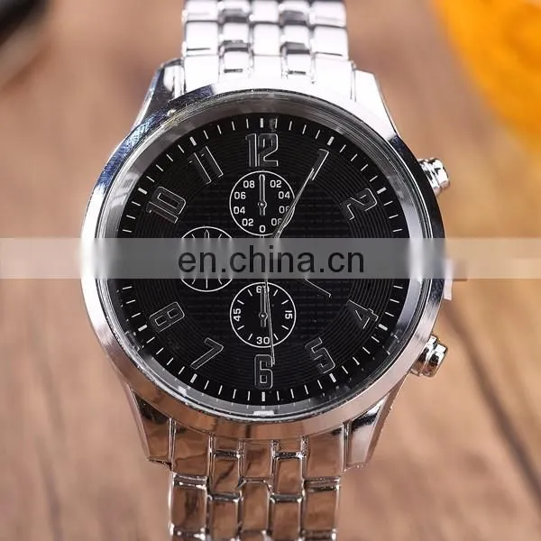 Wholesale factory stainless steel watch silver quartz watch
