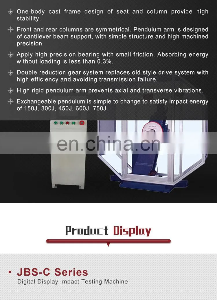 Metal materials JBS 300J charpy impact tester