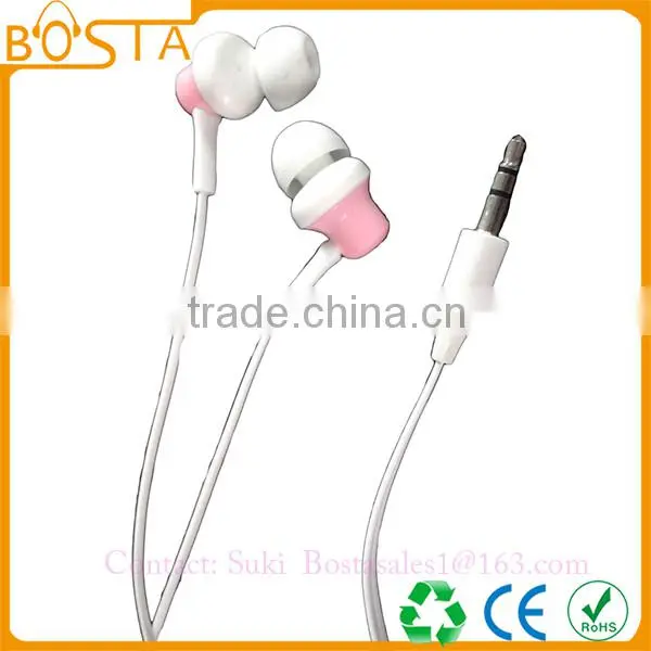 High quality popular falt cable sports stereo deep bass earphone for phone