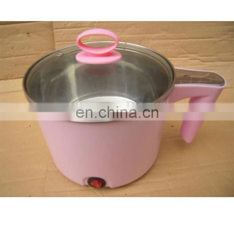Portable Stainless Steel 220v 400w 1.5L Mini Electric Noodle Cooker Cooking Pot With Glass Lid