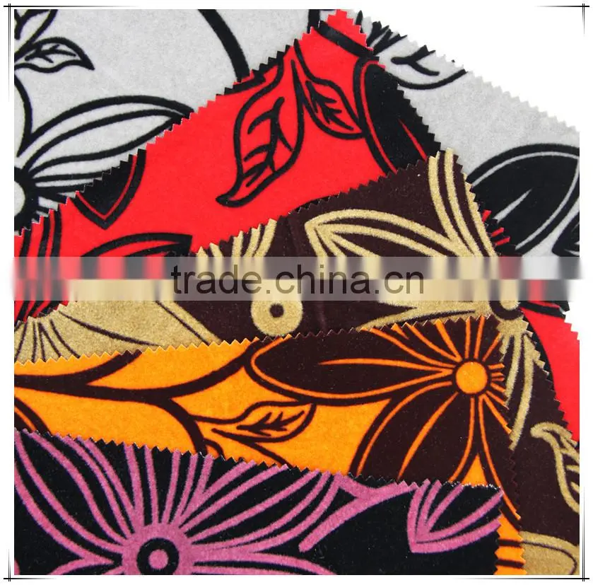 2016 New Style sofa curtain upholstery fabric flock on flock fabric
