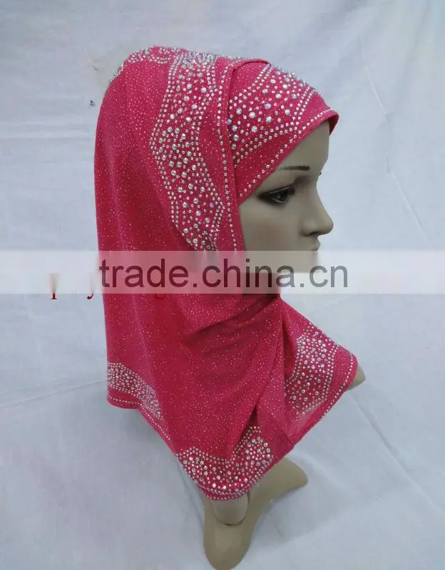 A475 Popular beaded 2pcs hijabs al amira