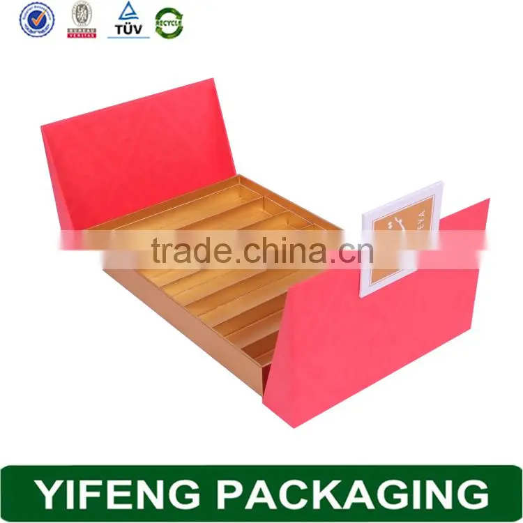Customized empty pink cardboard paper gifts homemade chocolate gift box
