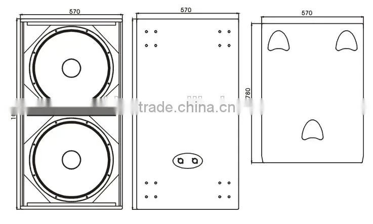 WS218 powerful 2*18" bass speaker, subwoofer speaker