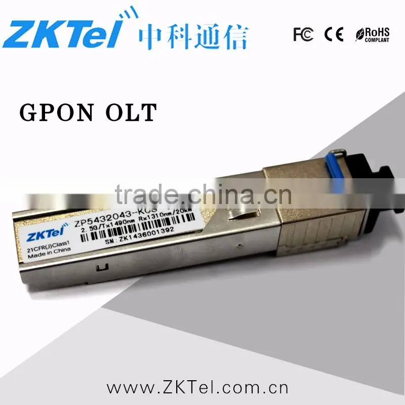 GPON OLT SFP+ Class B+ Optical Transceivers,Tx1490nm Rx1310nm 2.5Gbps 40km, SC Receptacle