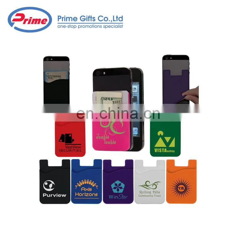 Custom Logo Printed Adhesive Silicone Cell Phone Wallet for Promotions