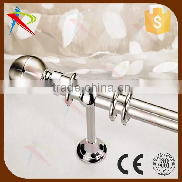 Single curtain rod with square aluminium finial