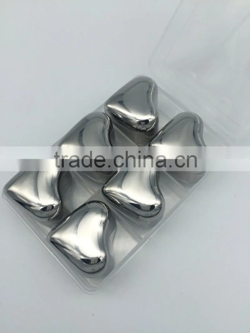 Reusable Heart Shape Stainless Steel Ice Cubes for party