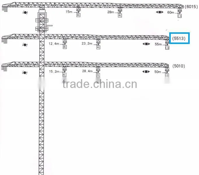 tower crane low price PT80 (5513) Flat Top Tower Crane