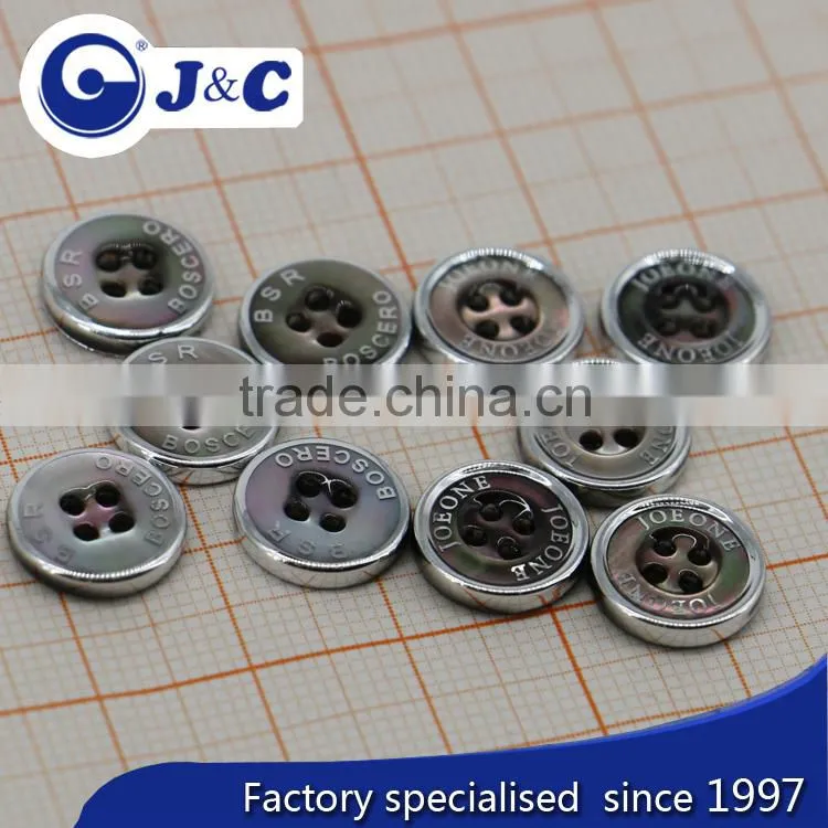 black MOP shell buttons ,mother of pearl sea shells shirt buttons with plating side