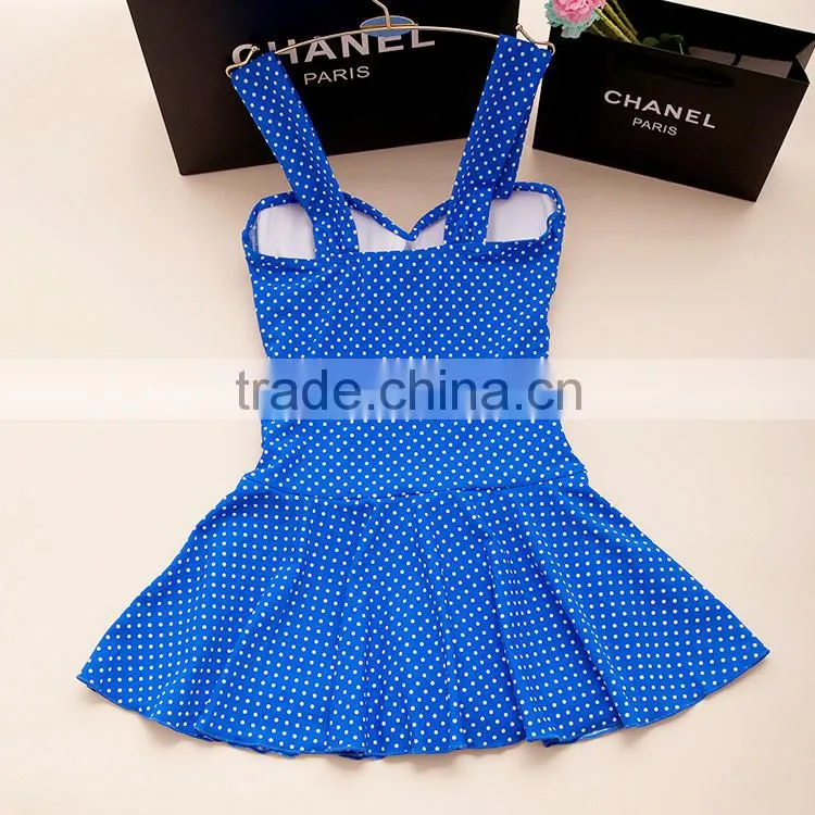 porka dot print 2016 fashion pretty one piece swimsuit lady bathing suit