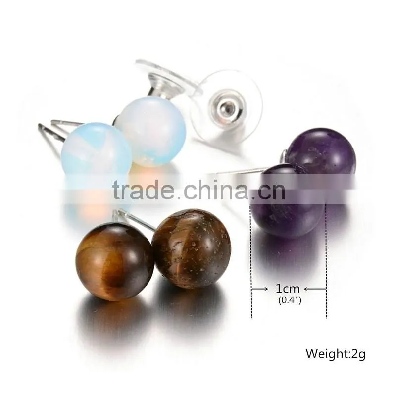 High Quality Fashion Jewelry Agate Tiger- eye Beaded Stud Earrings