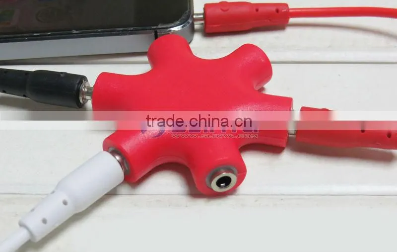 6 Port 3.5MM Audio Earphones Splitter Adapter