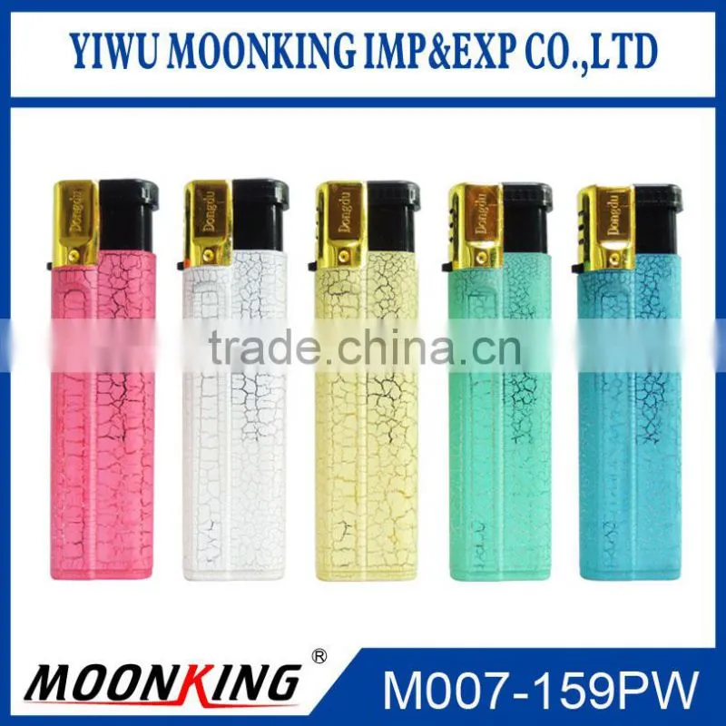 Leather surface plastic gas refillable windproof smoking cigarette lighter