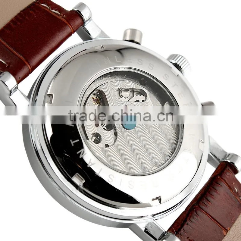 Tourbillon Automatic Leather Watch WM307