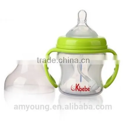 China Supplier Babyflaschen Wide Neck Glass Bebek Bottle 150ml/5oz Silicone Baby Feeding Bottle BPA Free A-1106 G