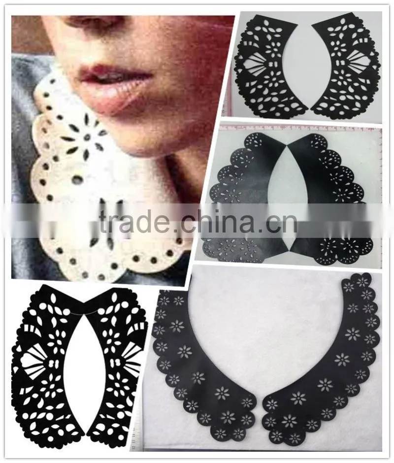 New Arrive Laser Cutting Neck Trimming PU Collar - S1408