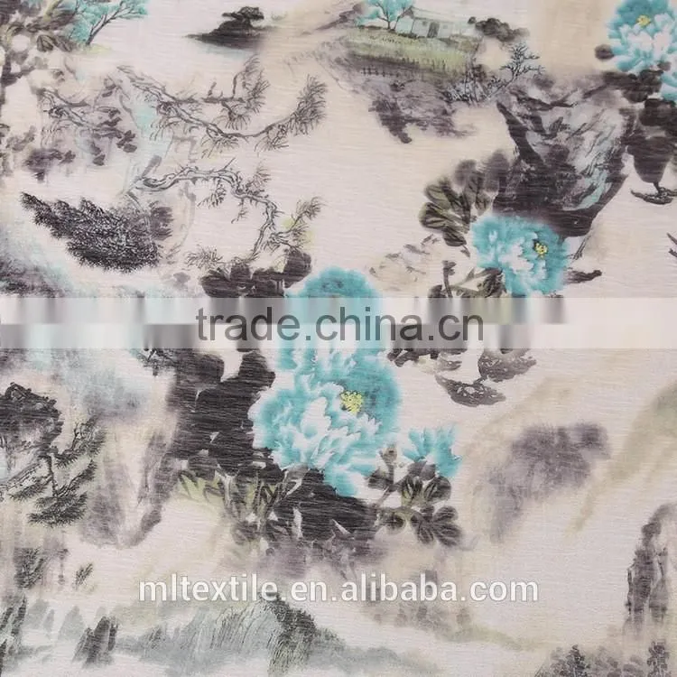 High Quality 100% Polyester Snowflake Printed Organza Fabric For curtain fabric