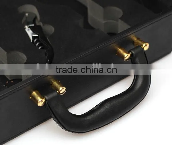 Top Grade New Design 2 bottle leather red wine handle case