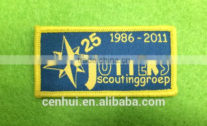 Custom high-density, locking stitch, different kinds of logo woven patches