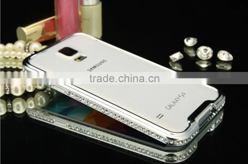 Diamond Slim Metal Aluminum Bumper Buckle Case for Samsung Galaxy S5