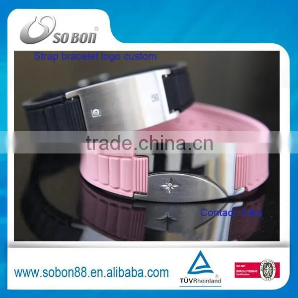 innovative products for import energy silicone bracelet with stainless steel buckle made in China