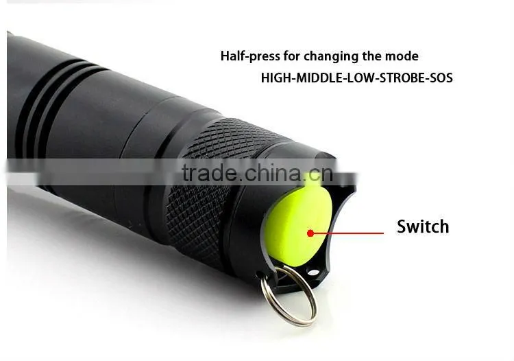 GOREAD Y62 black Aluminum High bright rechargeable XML-T6 5 mode 10W led flashlight