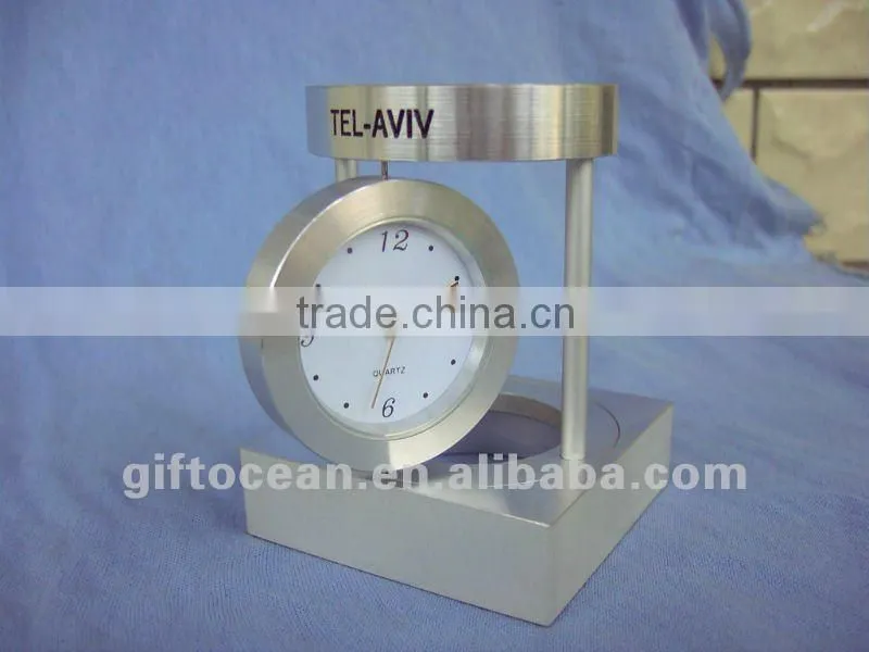 aluminum art metal desk clock,metal crafts table clock