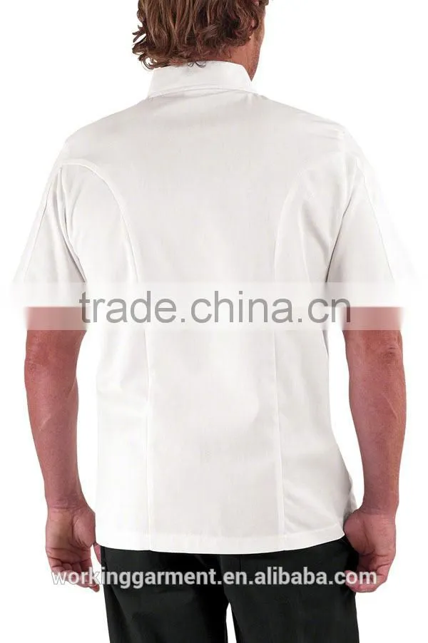 Traditional Fit Short Sleeve Chef Coat Uniform/Knotted Cloth Buttons 100% Cotton Cook Uniform