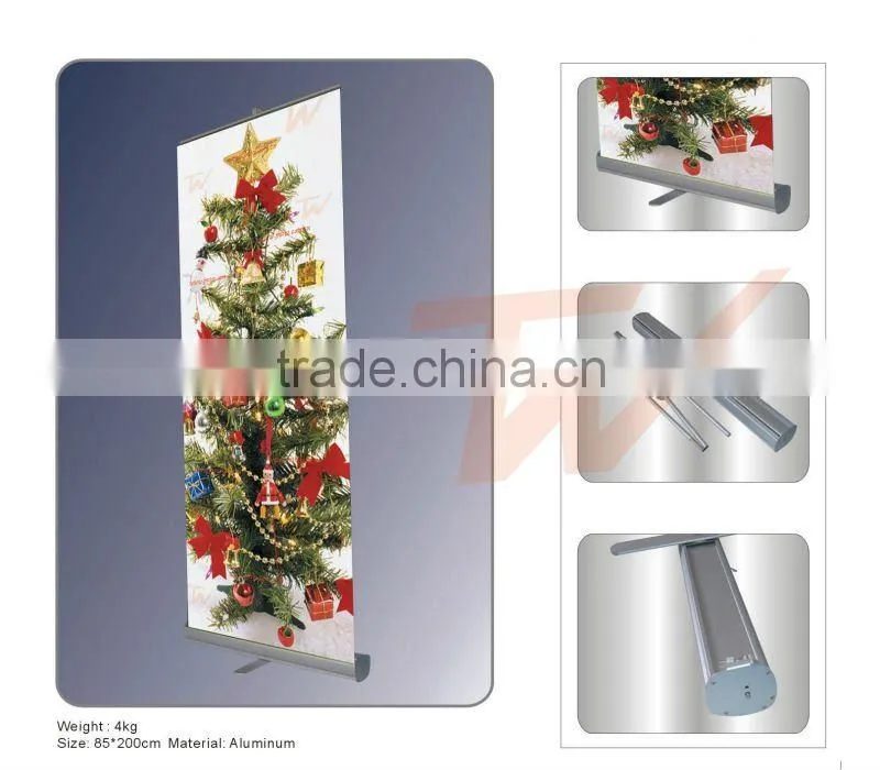 custom retractable aluminum roll up display banner stand