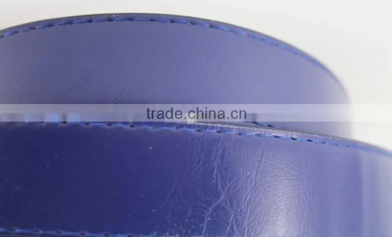 HOT 1 inch fashion PU leather belt dress for women with blue leather in yiwu