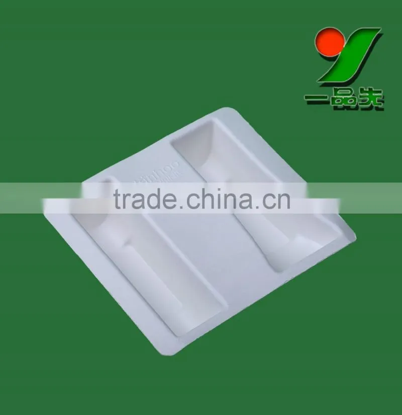 Customized Thermoforming biodegradable blister packing,Composable bagasse pulp molded packaging tray for cosmetics