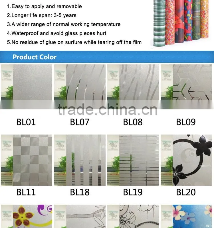 WB32 Smart Window Decoration Manufacturer PVC Static Glass Film