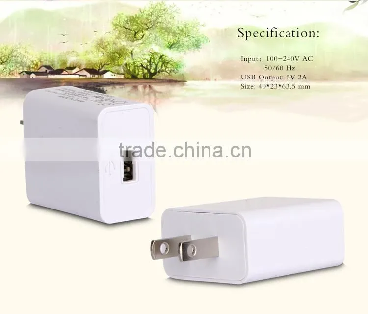 US Plug Wall Charger Power Adapter 5V 2A Port USB Home Travel Charger For Apple IPhones(MX520U)