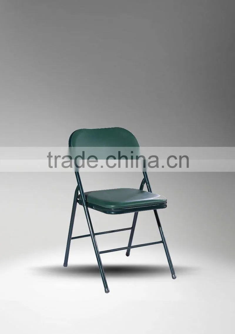 cheap wholesale indoor powder coated UPHOLSTERED metal folding chair