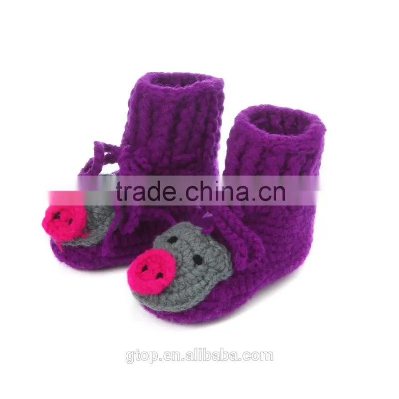 Baby Handmade Crochet Boots Shoes Supplier for 1-10 months old B-0009