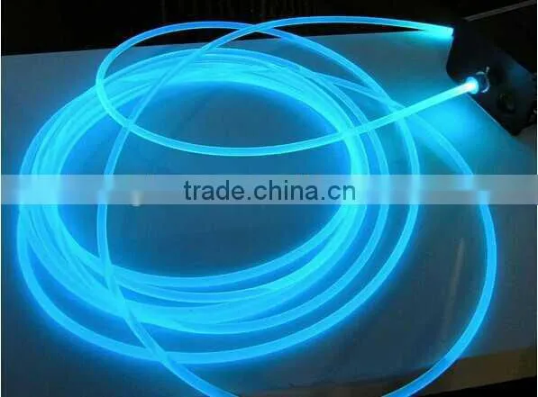 5mm/7mm plastic solid core side glow fibre optic cable for lighting