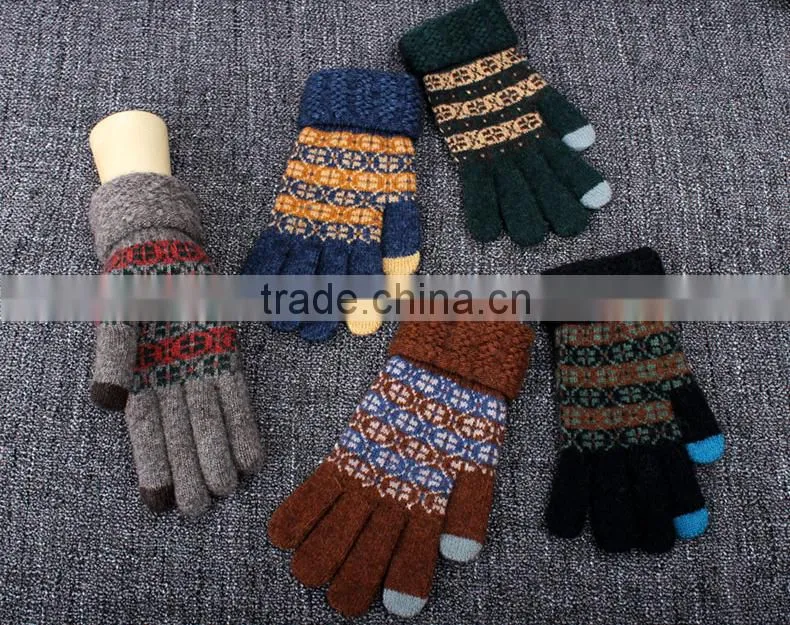 Hot Gift For Christmas 2015 Special Knitted Touch Screen Gloves For Men