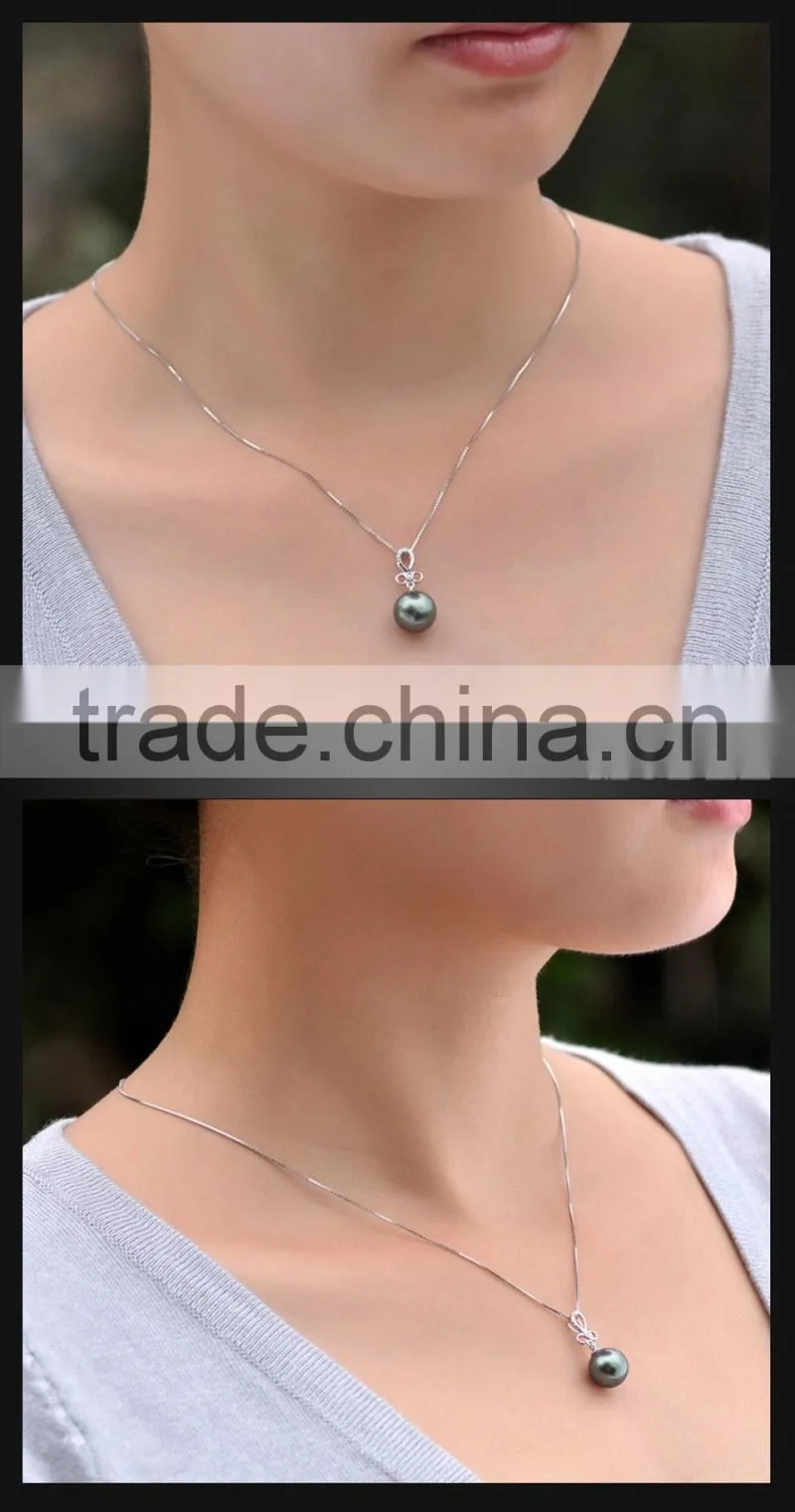 low price real 10--11mm tahitian black pearls value pendant
